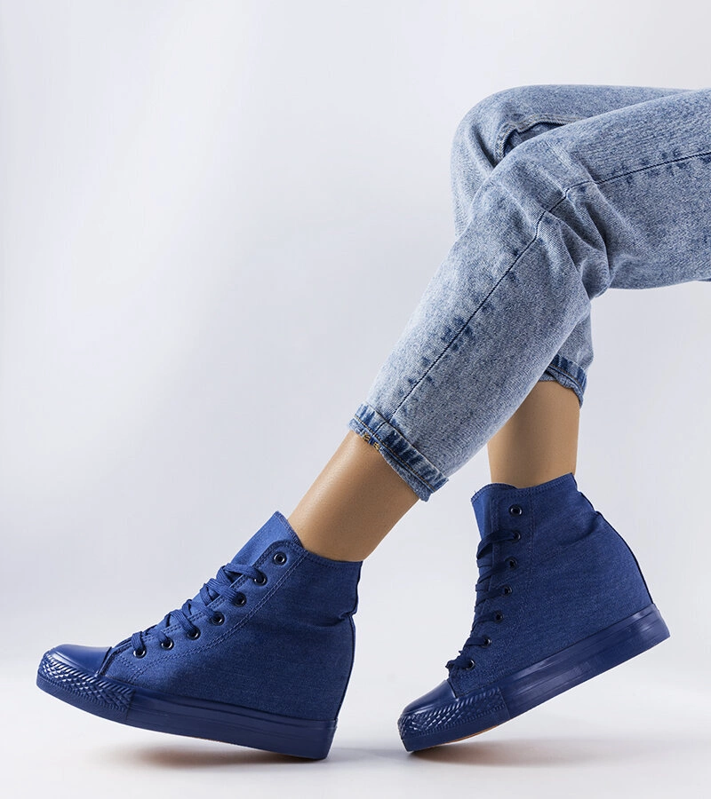 Adidași albaștri cu platformă Groussay