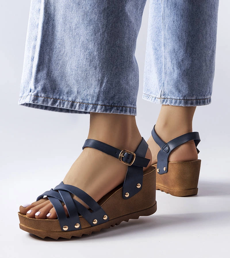 Sandale cu platformă Audric albastru marin