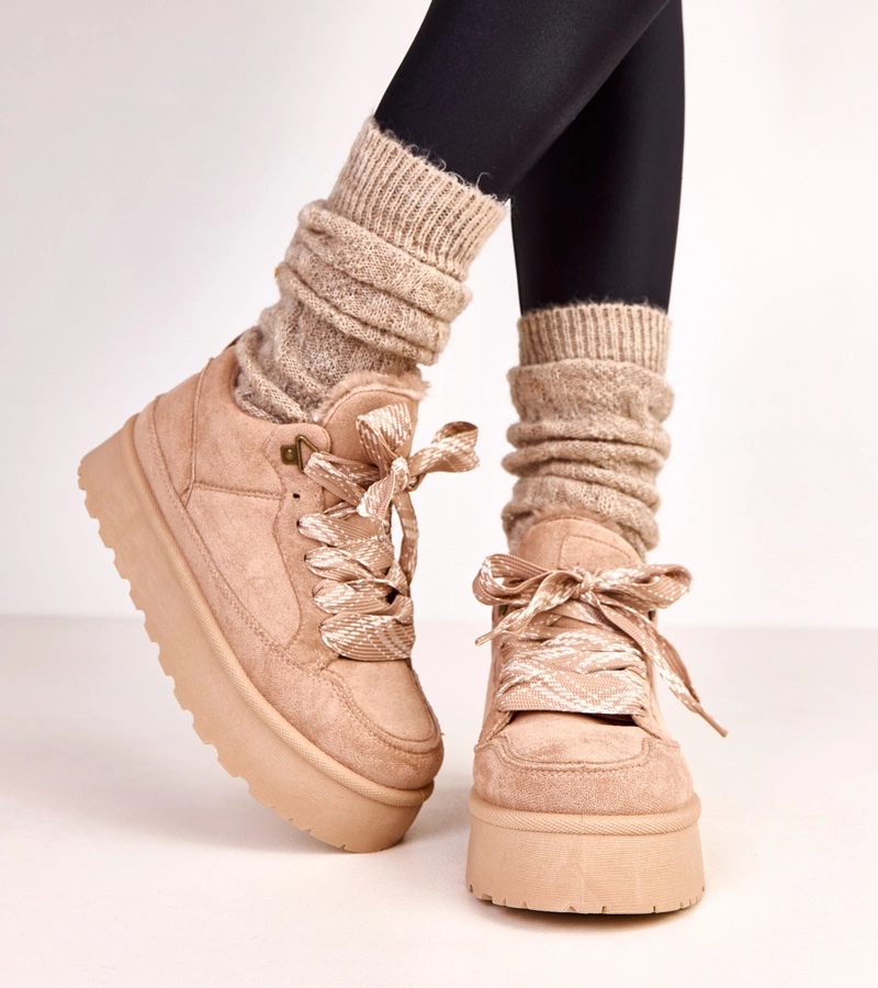 Adidași maro îmblăniți cu șireturi groase Landry