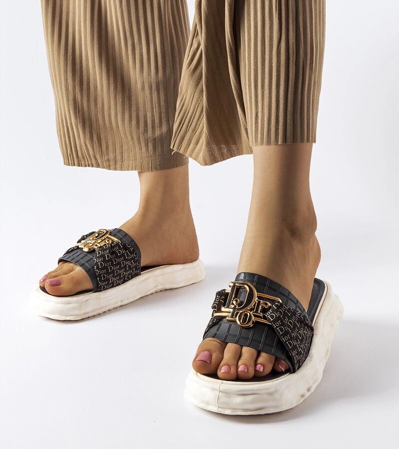 Șlapi de cauciuc negru 986 BLACK