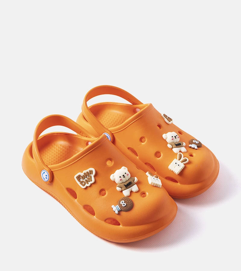 Șlapi portocalii cu nasul acoperit Daviau