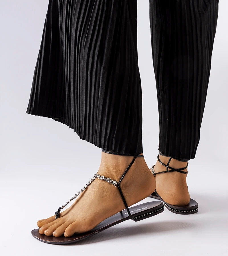 Sandale negre Troghi zirconia