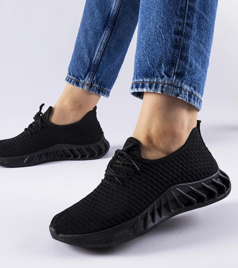 Adidași de material negru Derek