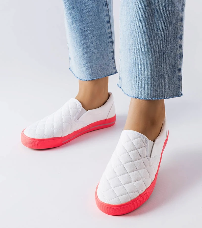 Pantofi de sport alb matlasat Balsamo slip-on