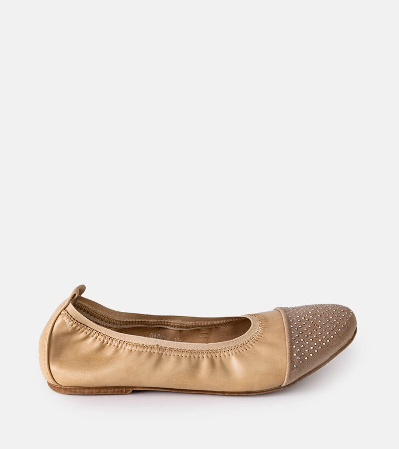 Balerini bej cu zirconii de la Weendiza