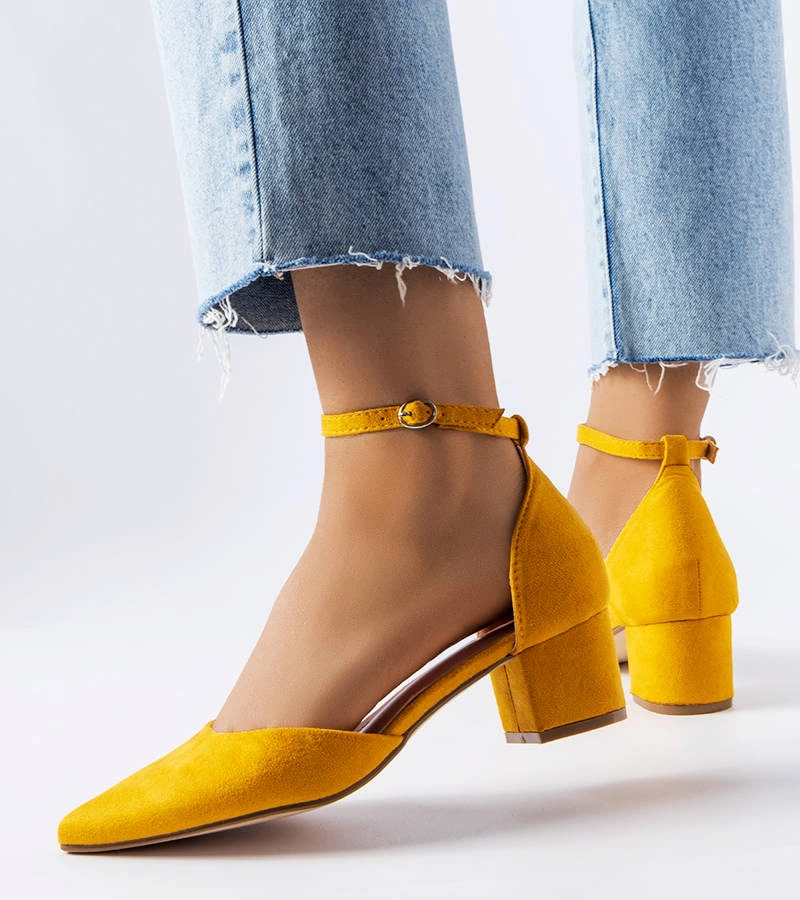 Pantofi stiletto galben Annely