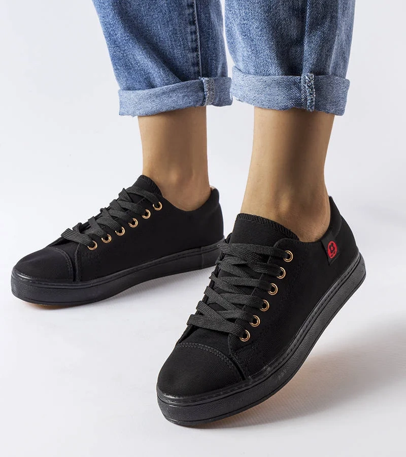 Pantofi de trening negri din material textil de Descoteaux