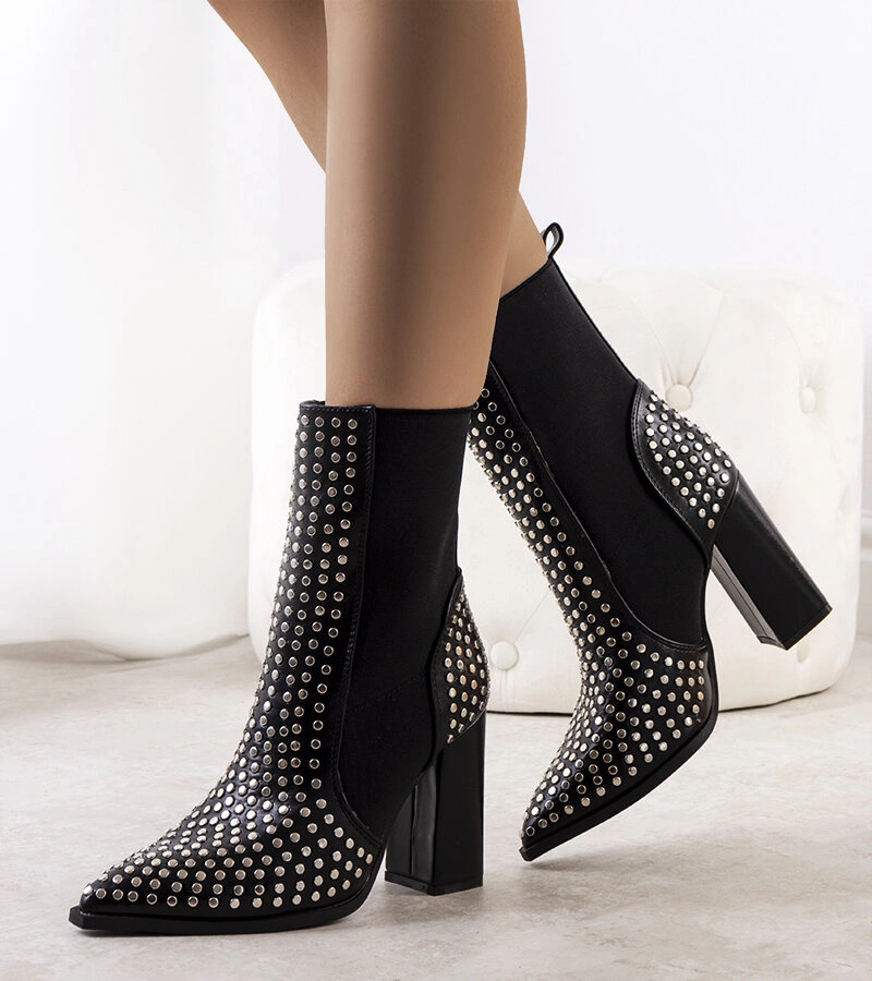 Cizme stiletto negre Raina