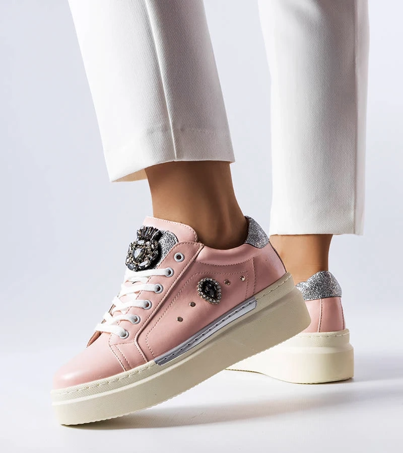 Adidași cu tocuri joase Cuillerier roz