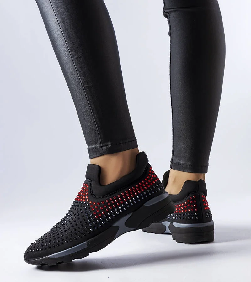 Adidași negri cu zirconiu Berger