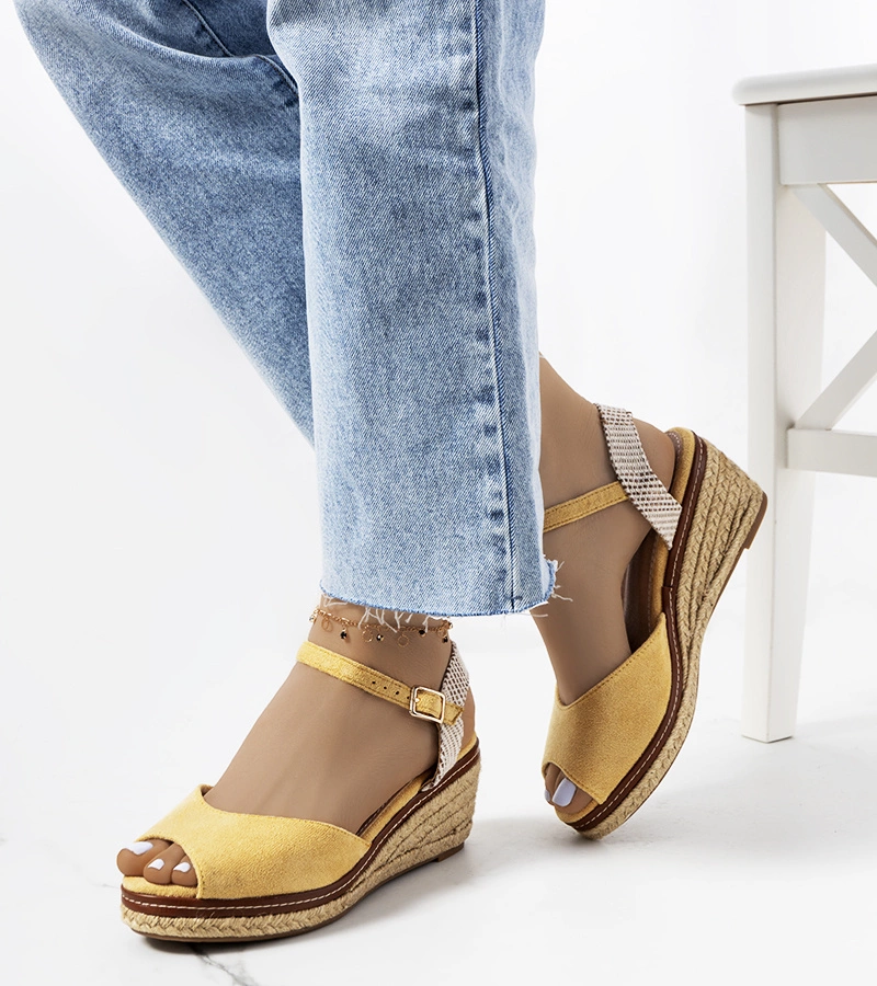 Heis espadrile galbene pe platforme