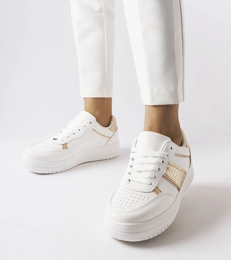 Adidași sport Parma albi și aurii