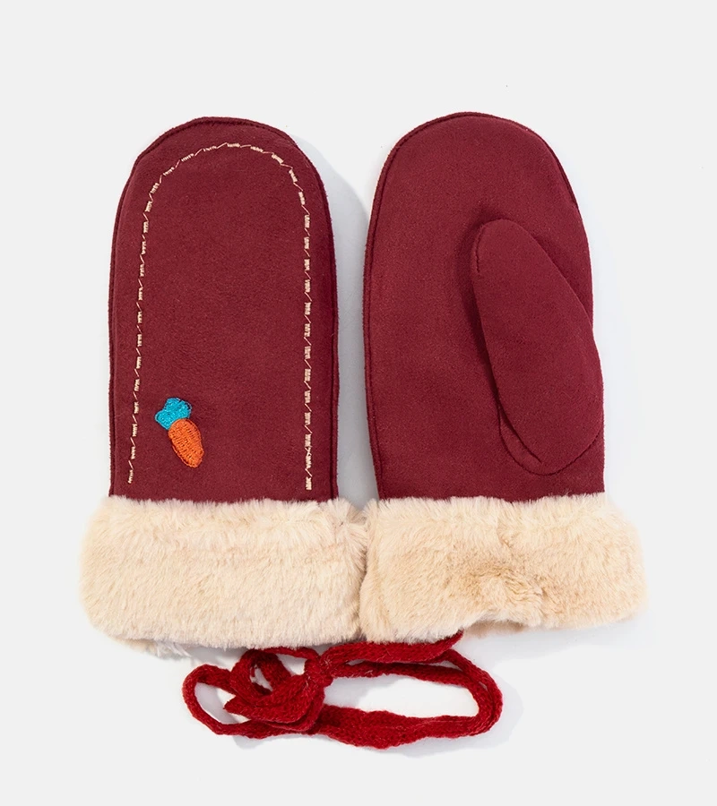 Mănuși maron pentru copii Carotă