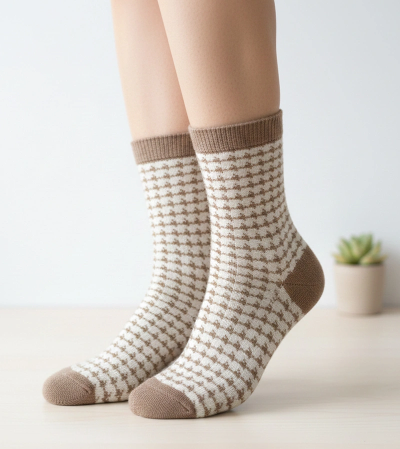 Șosete bej cu pepit Sella