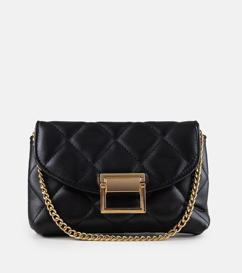 Geantă neagră mică matlasată Vermilion