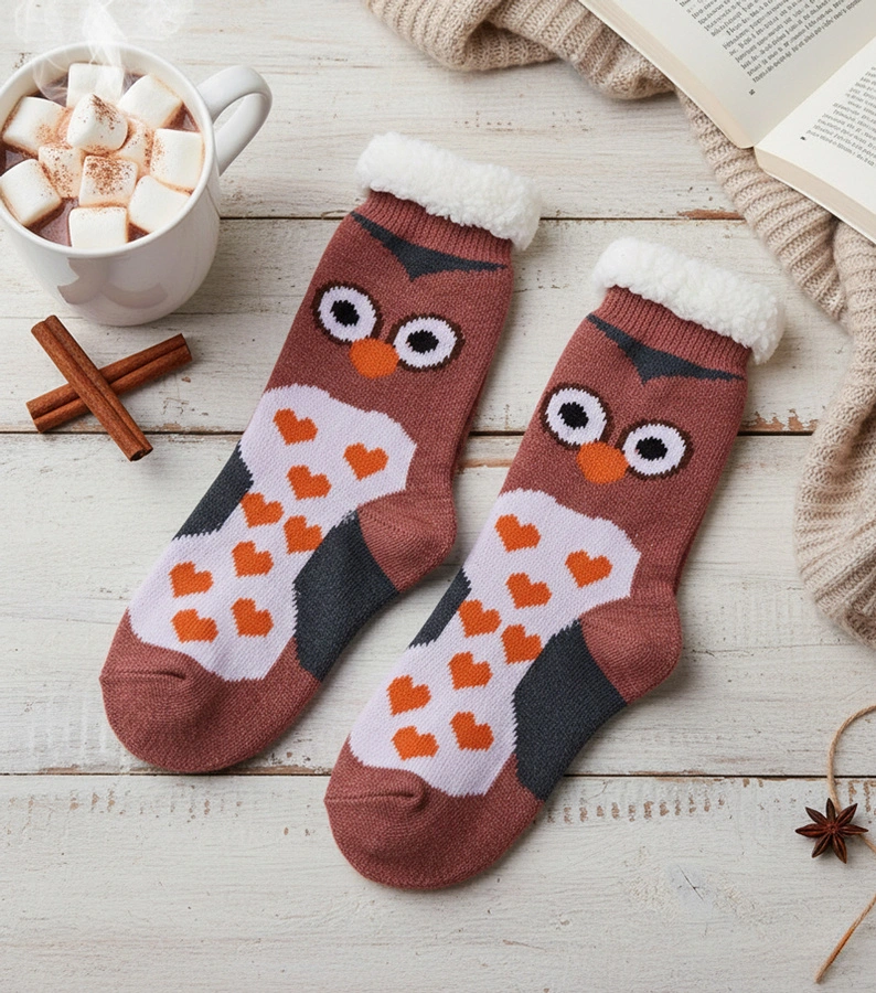 Șosete roz cu bufniță Lotis