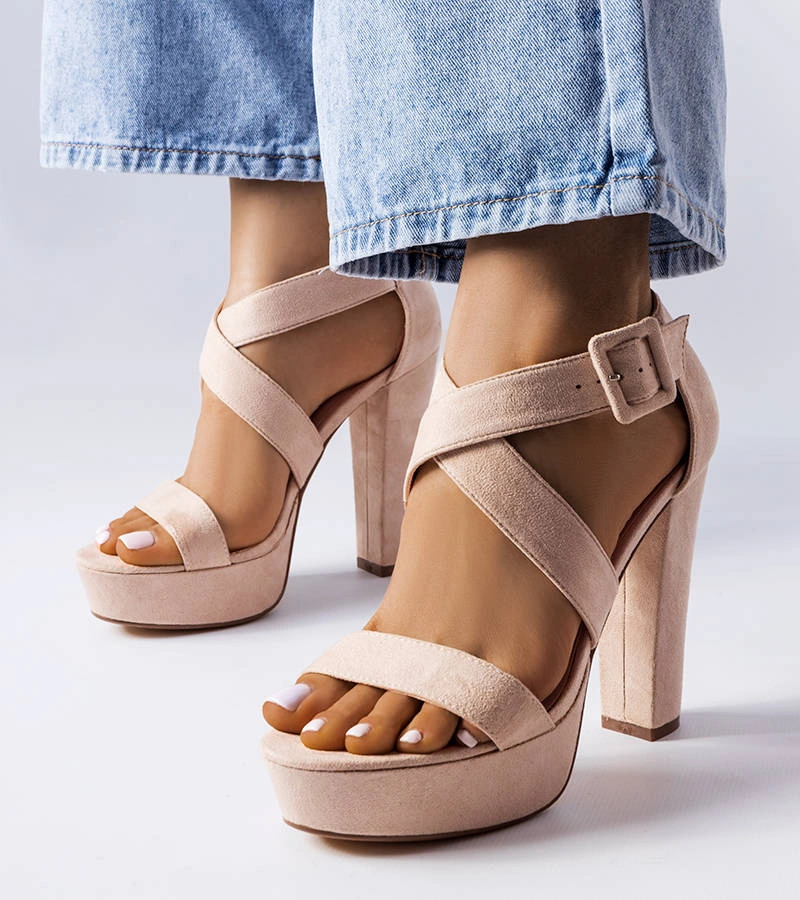 Sandale stiletto bej Sevier