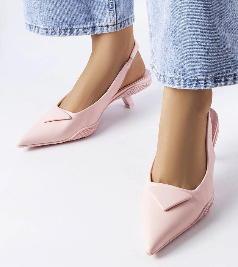 Sandale cu tocuri joase Gougeon roz