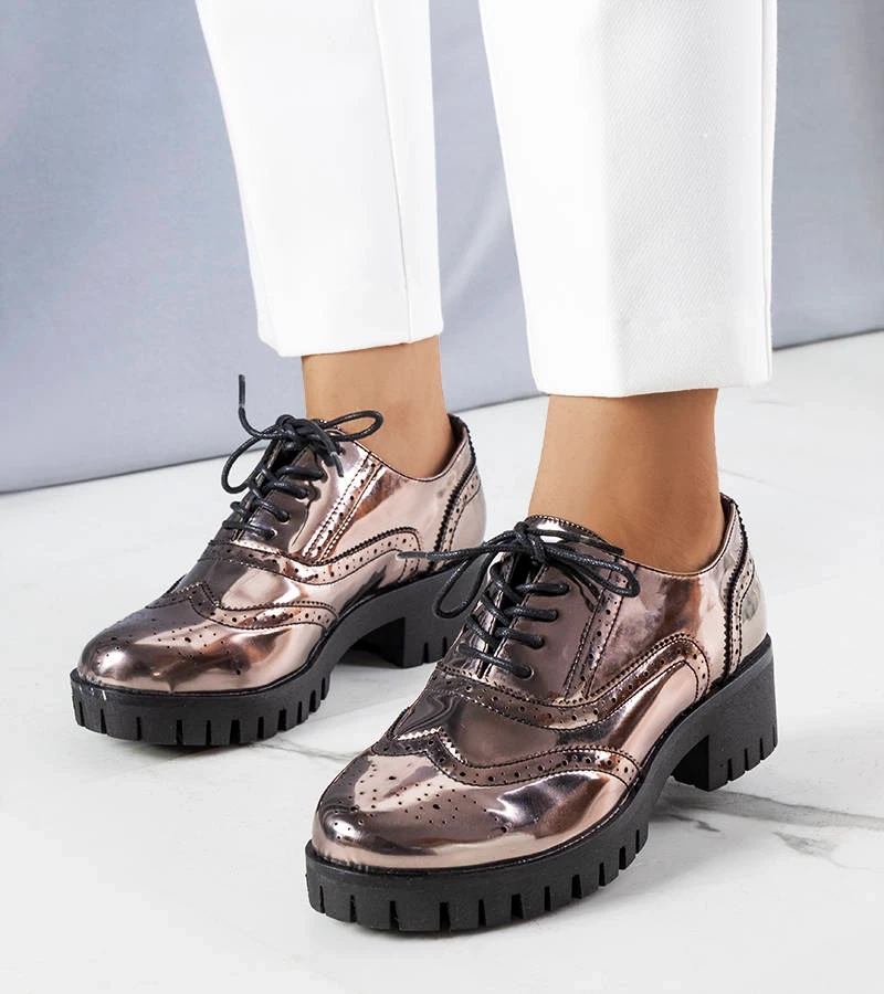 Pantofi Myra negru metalizat