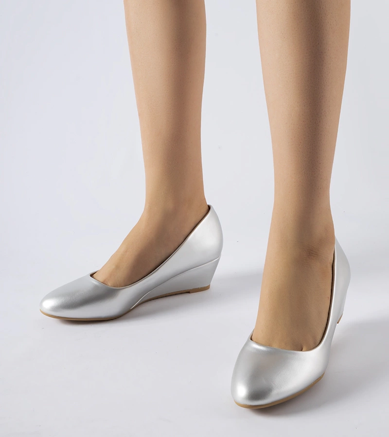 Balerini argintii cu talpă joasă Houston.