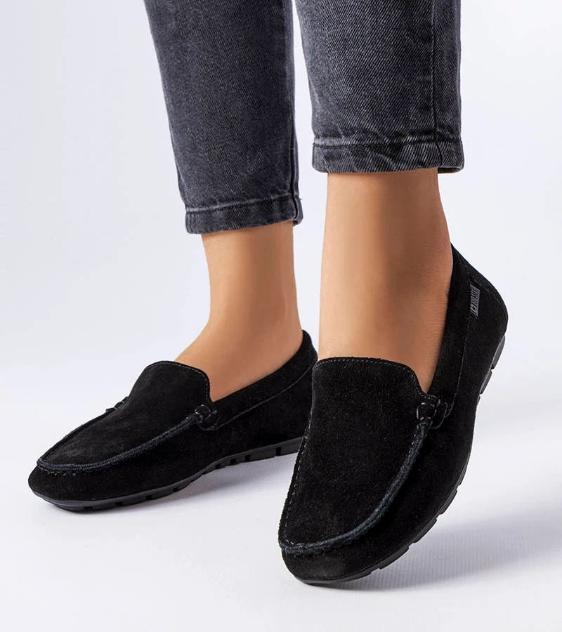 Mocasini din piele neagră Big Star JJ274654