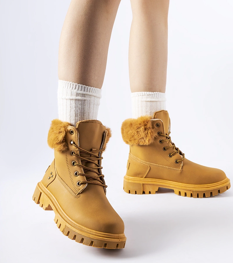 Cizme maro cu blanita decorativa Albert