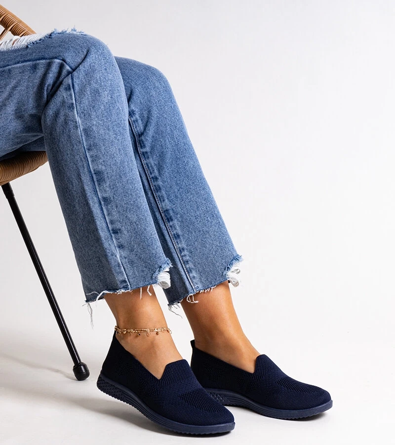 Teniși albaștri Abadly de tip slip-on