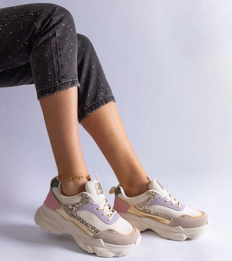 Adidași multicolori cu inserții de sclipici Clorinda