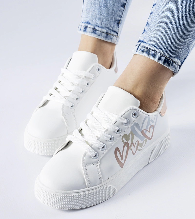 Sneakers albi pe platformă Montclair