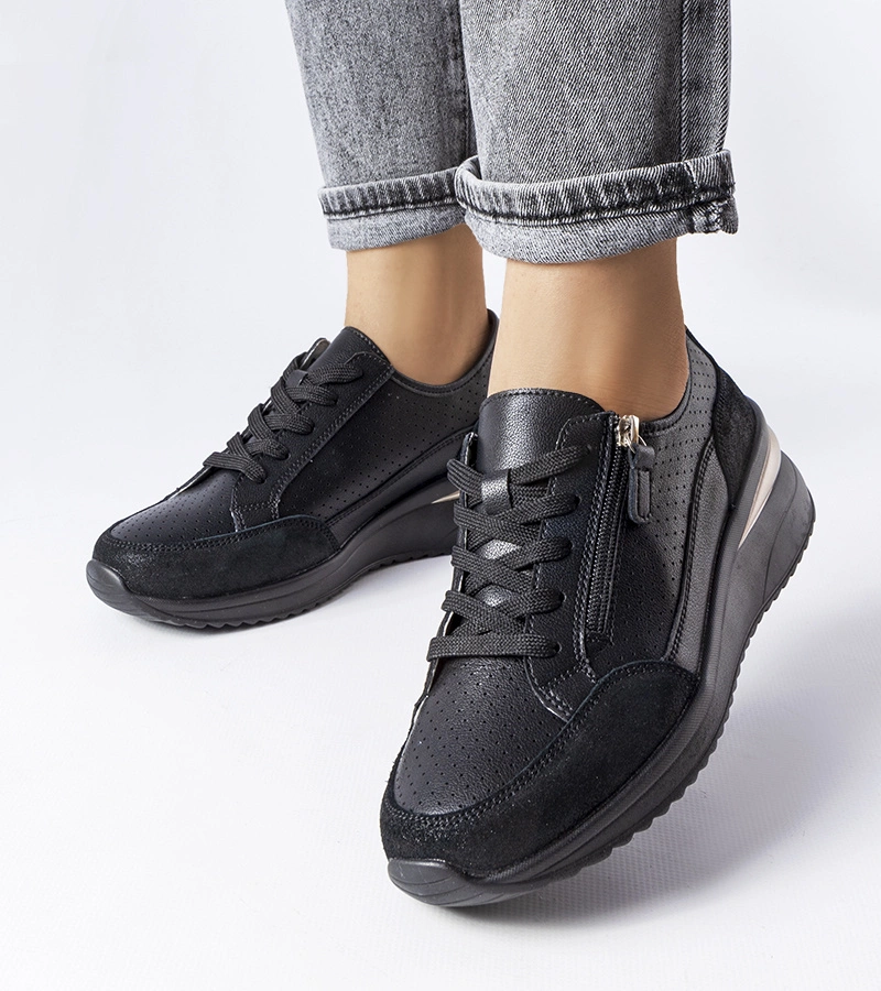 Pantofi de jumătate de pantofi din piele cu barete Fleur negru