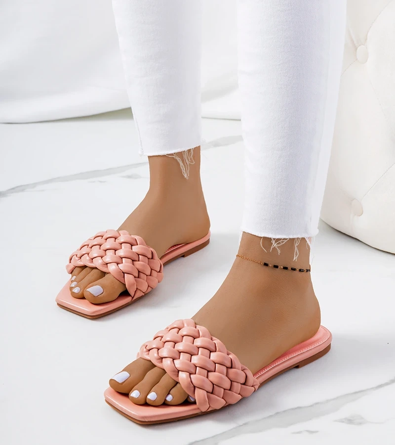 Flip-flops cu toc plat roz de D'Adda