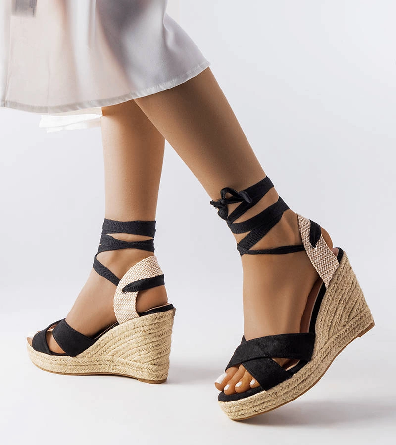 Espadrile negre pe platforme Reviloa