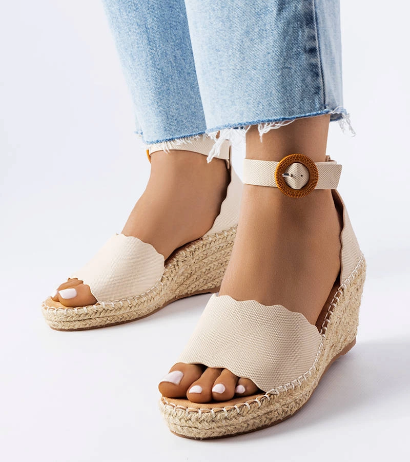 Espadrile bej cu tocuri Turcotte