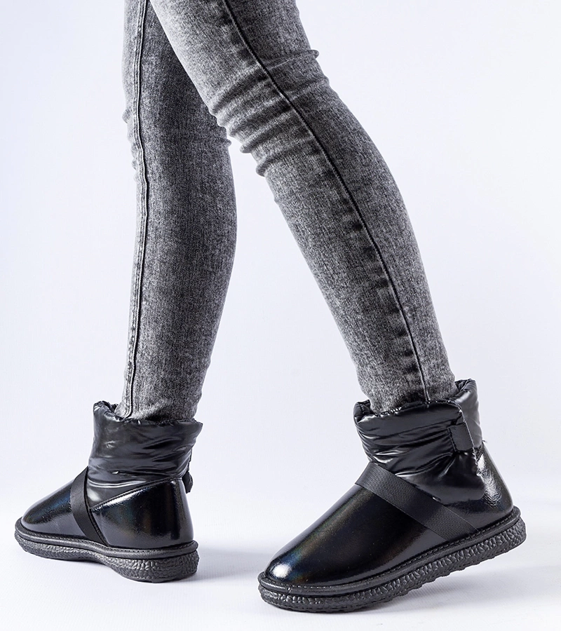 Bocanci scurți lucioși negri Delaune.