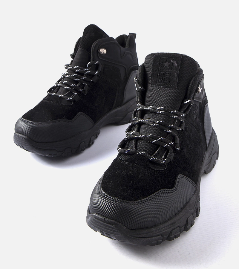 Traperi negri călduroși pentru bărbați din imitație de catifea Ponte