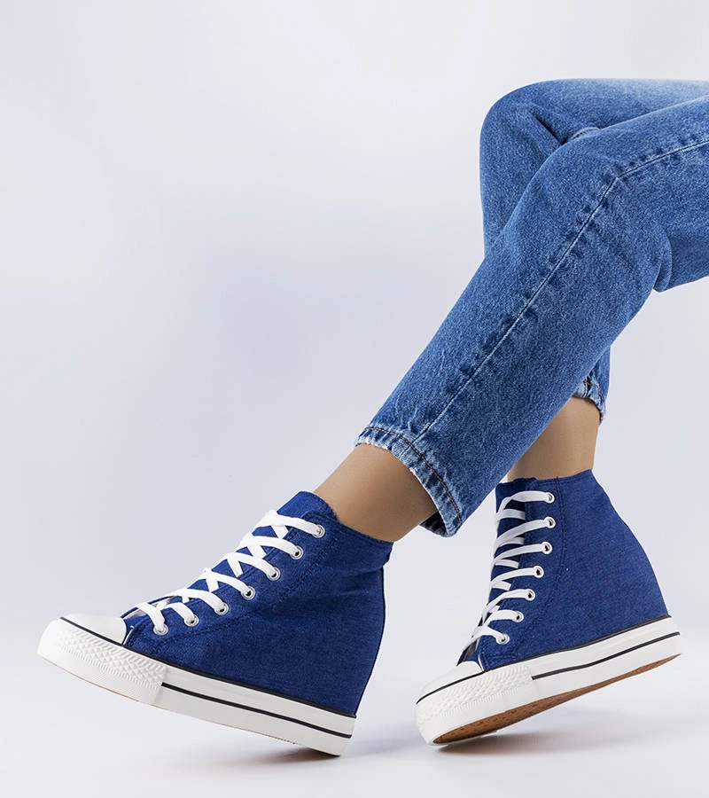 Pantofi sport din denim cu tocuri Spaventa