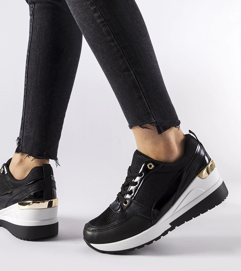 Adidași negri pe platformă Gauvin