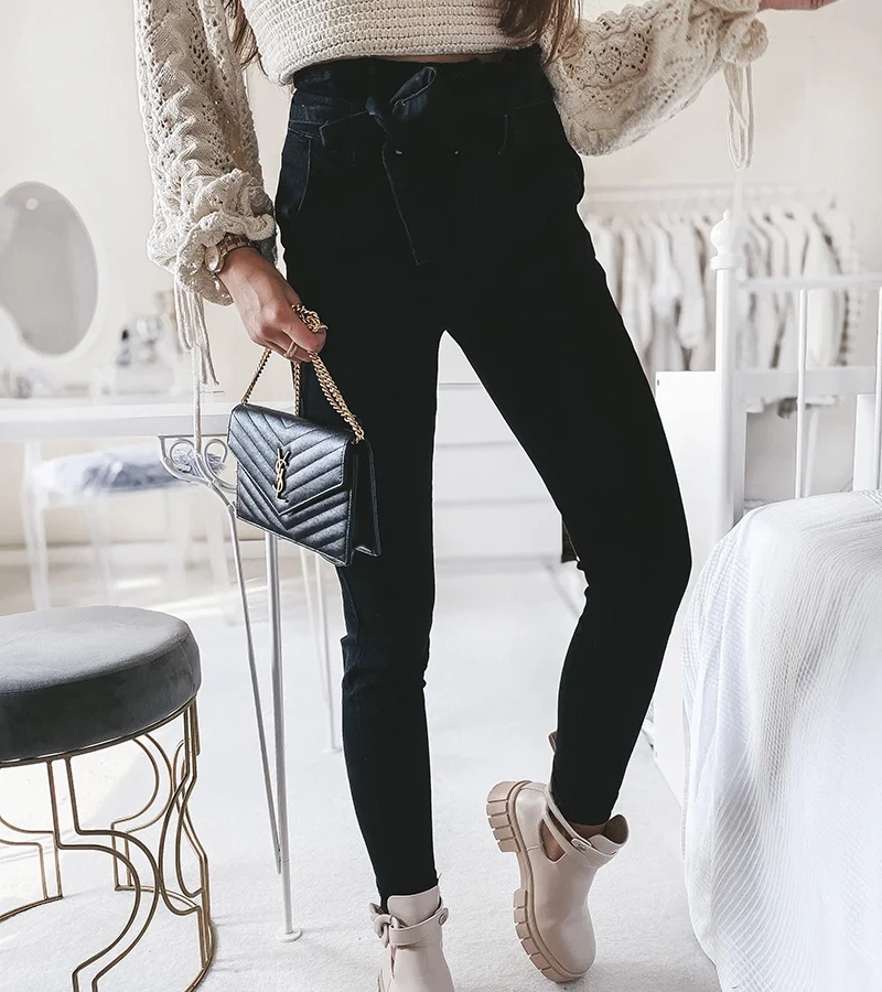 Blugi negri cu talie înaltă de Lamar