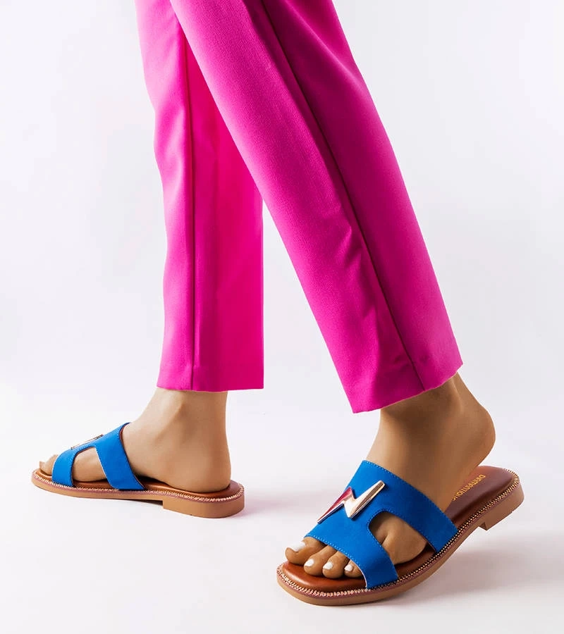 Flip-flops plat Leyra albastru