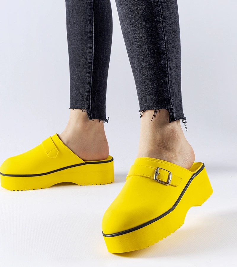 Șlapi cu toc înalt 90-1691 YELLOW