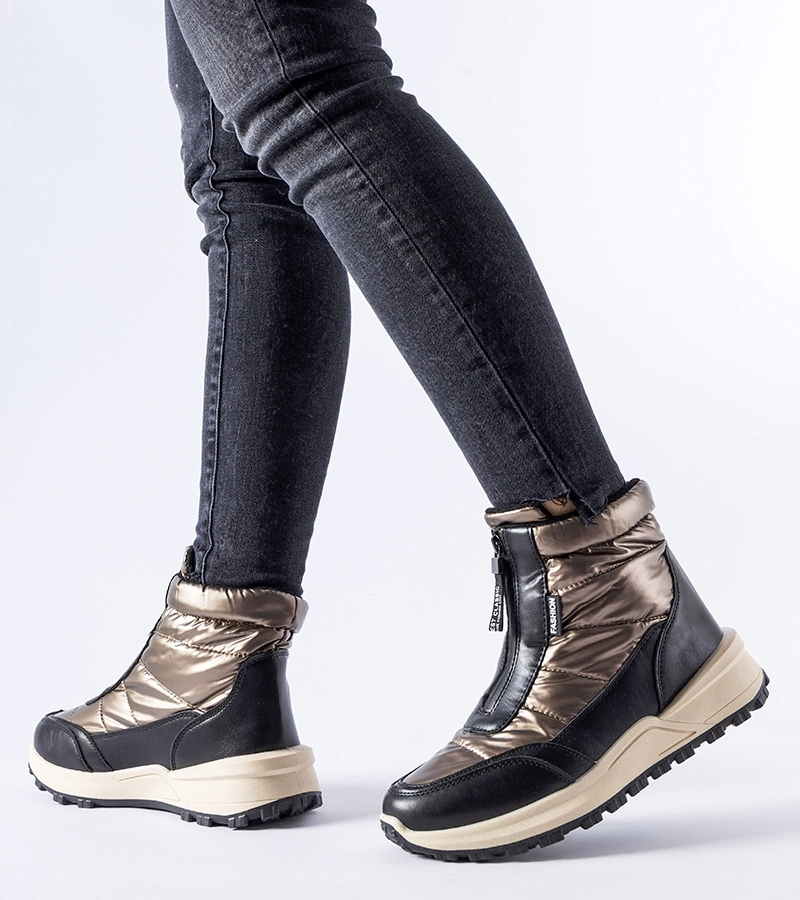 Cizme de zăpadă căptușite maro cu fermoar Ritter