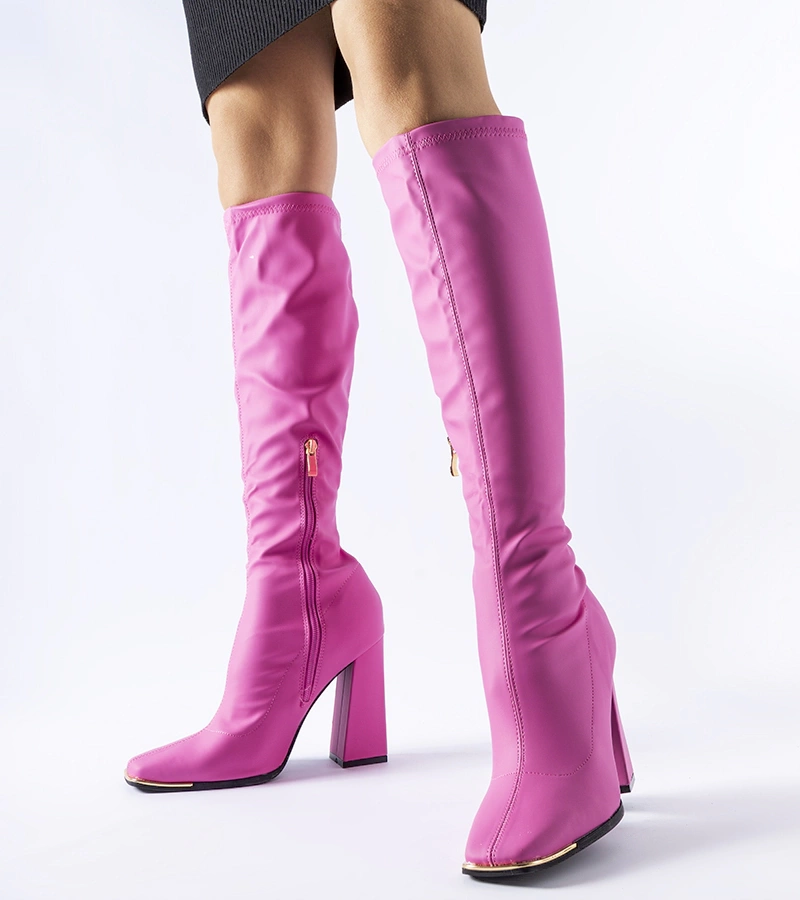 Cizme roz pe toc gros Alvorada