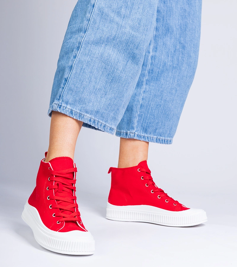 Tenis roșu cu platformă Guerrino