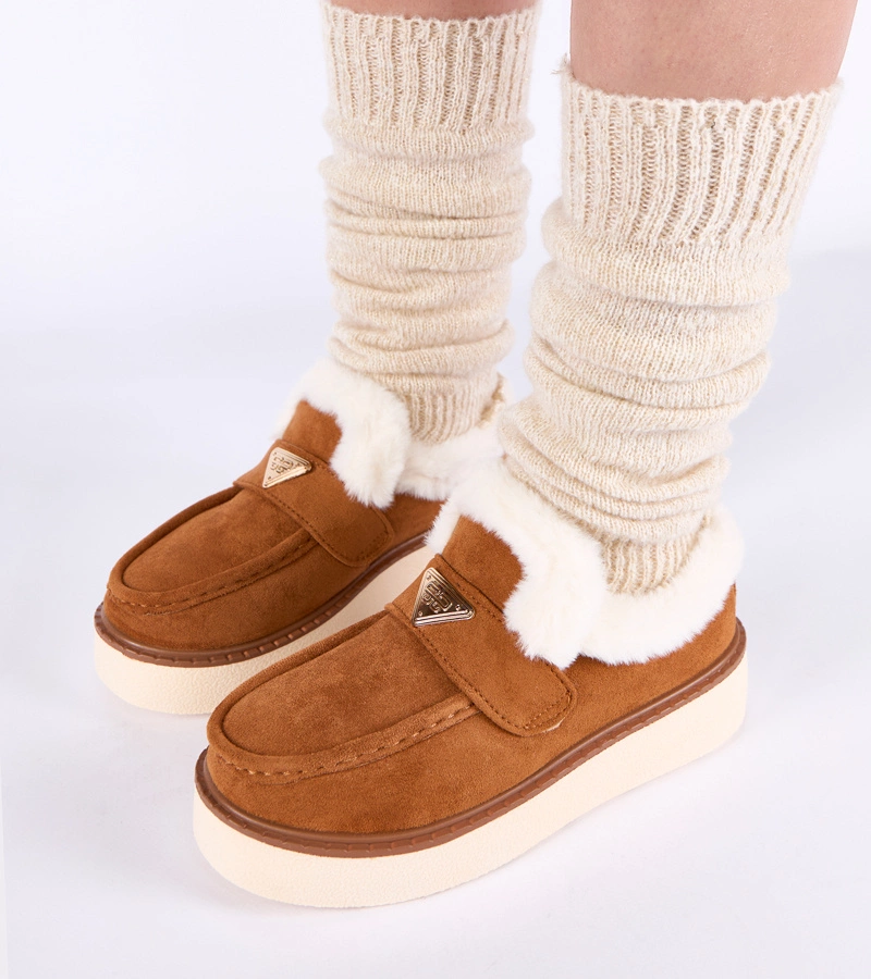 Mocasini maro îmblăniți Loafy