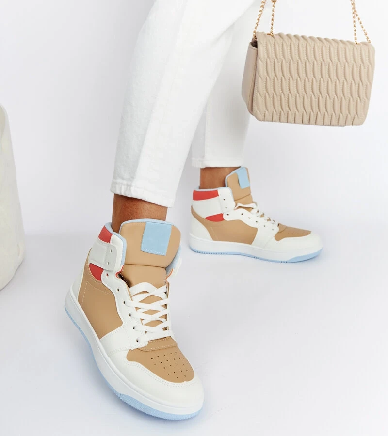 Sneakers albi-bej până la gleznă Eagan