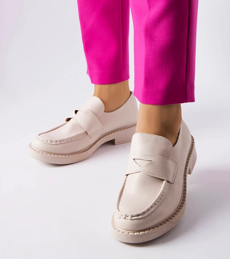 Mocasini eleganți Élodie bej