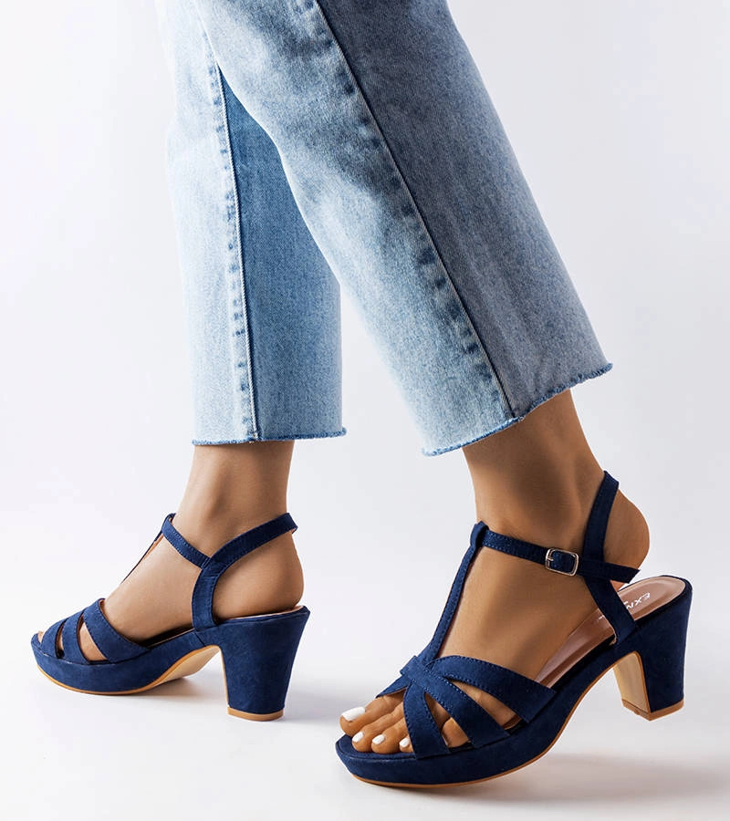 Sandale stiletto Lagrange albastru marin