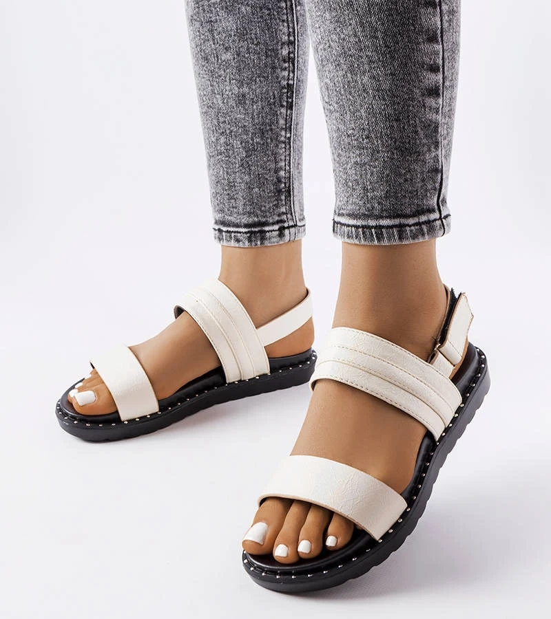 Sandale Felicienne bej cu sclipici