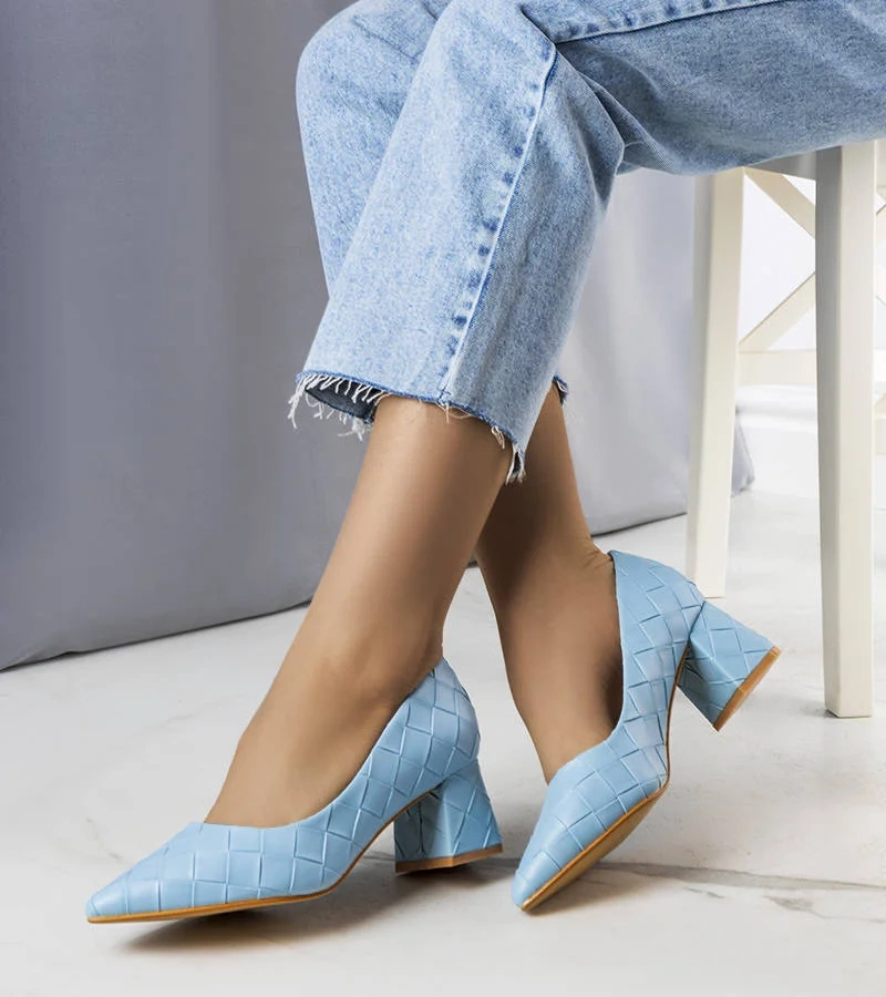 Pantofi cu toc albastru Migne