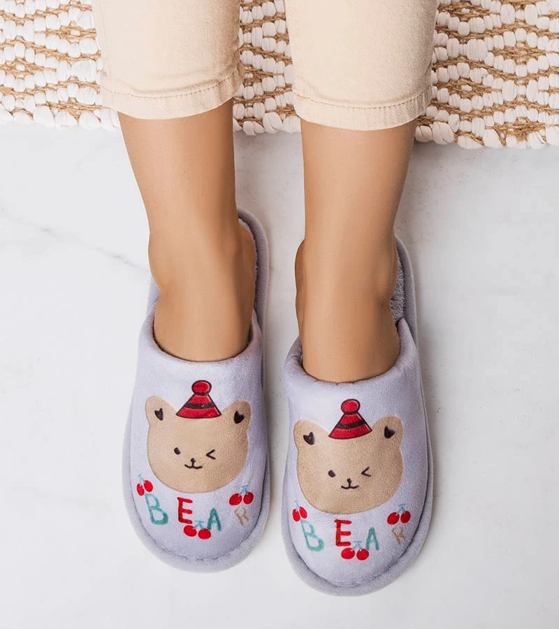 Papuci gri moale Bear